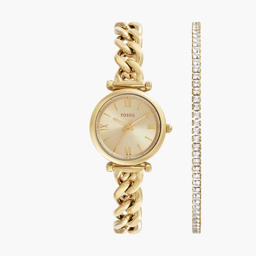 Đồng hồ Fossil ES5387SET Carlie Mini 28mm và vòng tay tennis