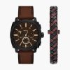 Đồng hồ Fossil FS6102SET Machine Chronograph 44mm và vòng tay da