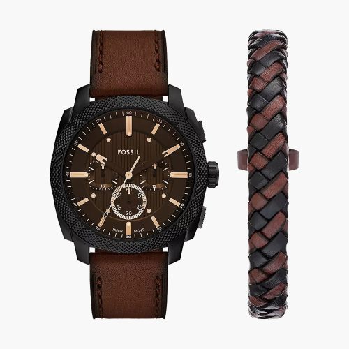 Đồng hồ Fossil FS6102SET Machine Chronograph 44mm và vòng tay da