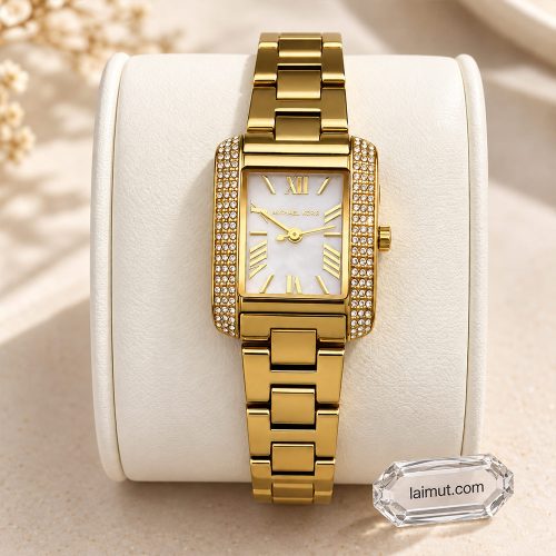 Chi tiết Michael Kors MK4867 Mini Emery Pavé Gold-Tone
