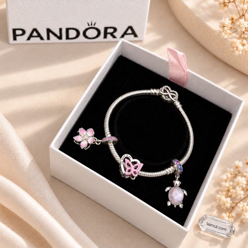 Bộ vòng charm Pandora Tình yêu nở hoa fullbox