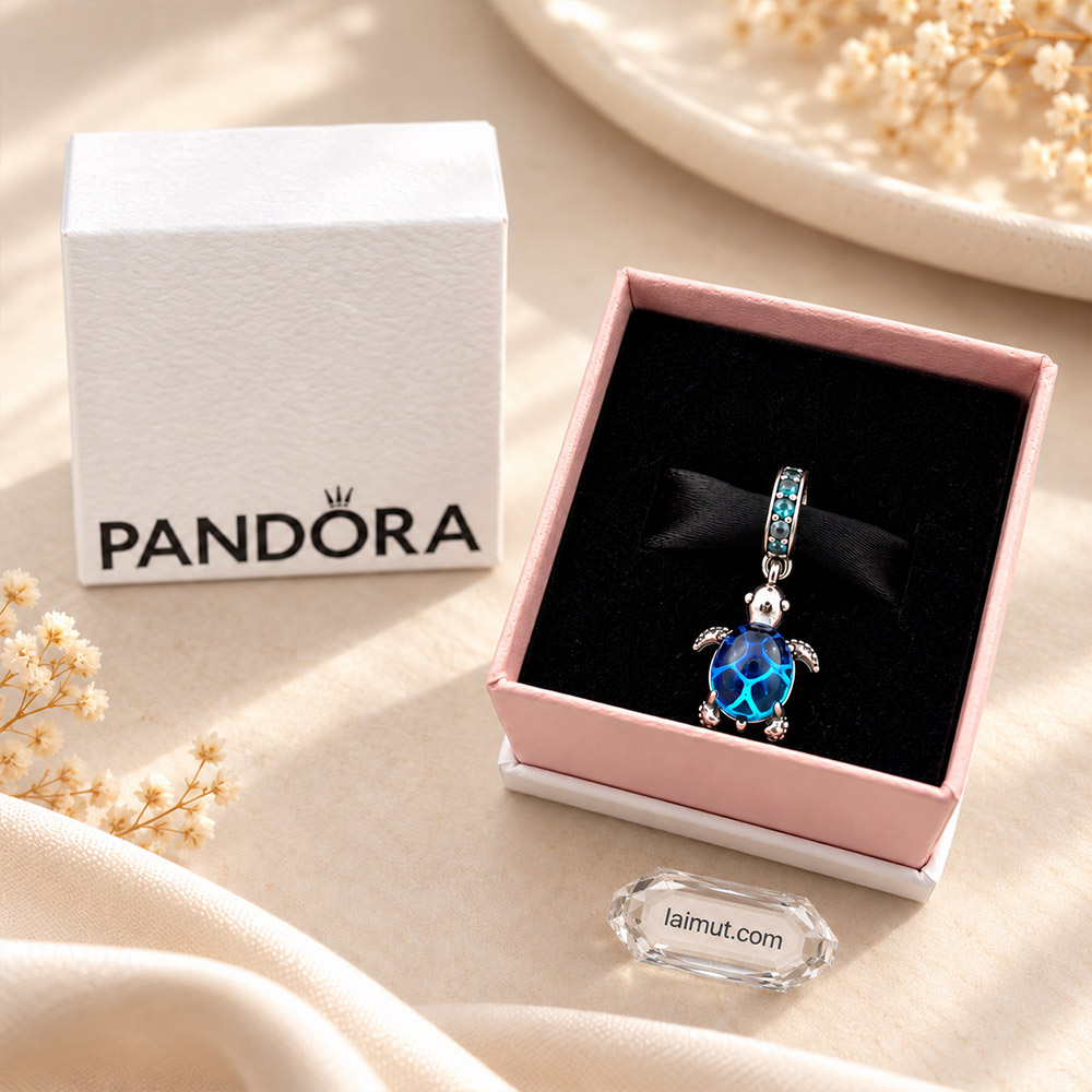 Charm Pandora Murano Glass Sea Turtle 798939C01 fullbox
