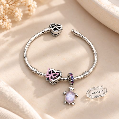Ảnh thực tế charm Pandora Entwined Heart & Butterfly 794475C01 tại Laimut
