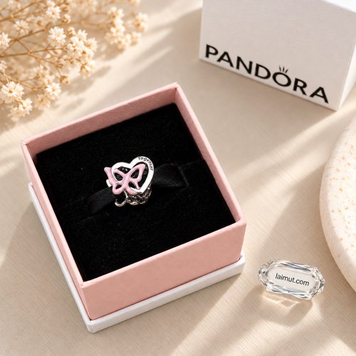 Charm Pandora Entwined Heart & Butterfly 794475C01 fullbox