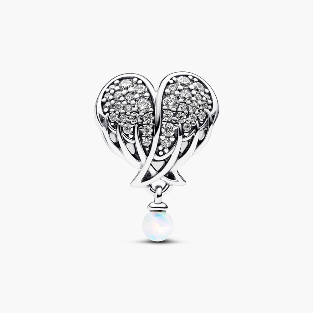 Charm Pandora Sparkling Angel Wings & Heart 792980C01