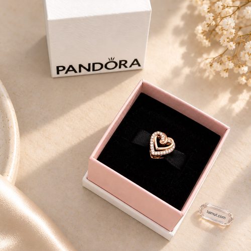 Charm Pandora Sparkling Entwined Hearts 789270C01 fullbox
