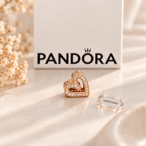 Ảnh thực tế charm Pandora Sparkling Freehand Heart 788692C01 tại Laimut
