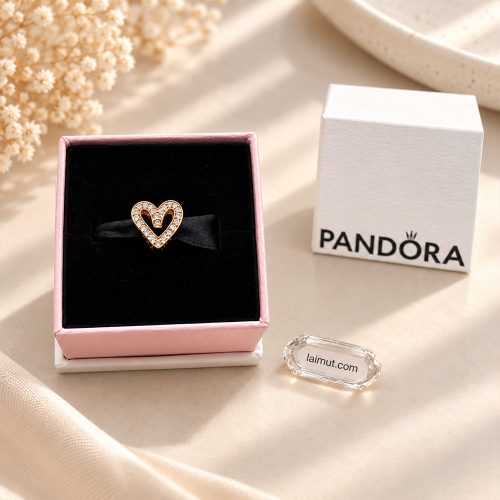 Charm Pandora Sparkling Freehand Heart 788692C01 fullbox