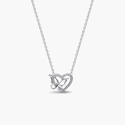 Dây chuyền Pandora 394477C01 Entwined Heart & Butterfly bạc sterling