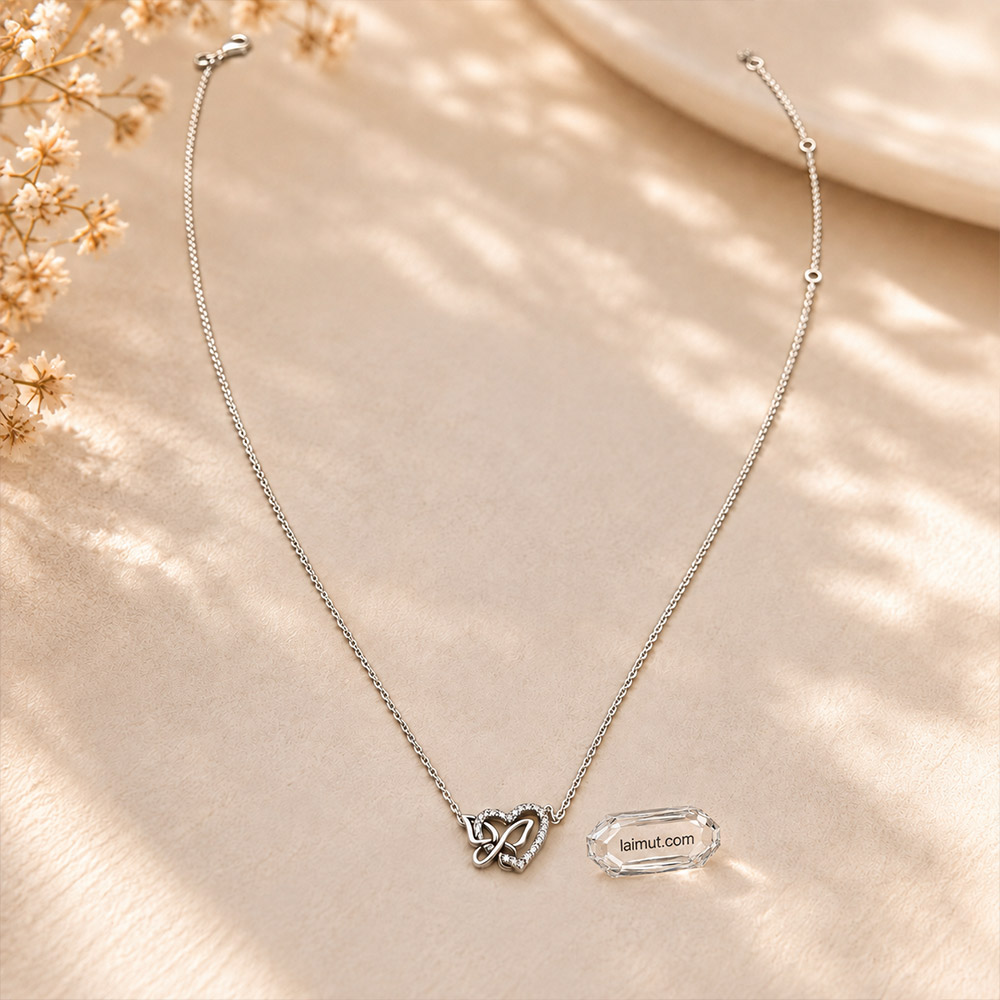 Ảnh thực tế Pandora 394477C01 Entwined Heart & Butterfly tại Laimut