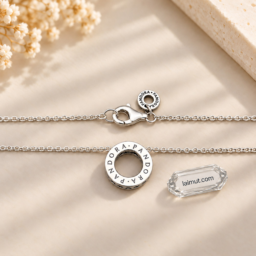 Mặt sau dây chuyền Pandora Logo Pavé Circle 397436CZ