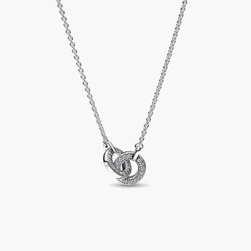 Dây chuyền Pandora Signature Intertwined Pavé 392736C01 bạc sterling
