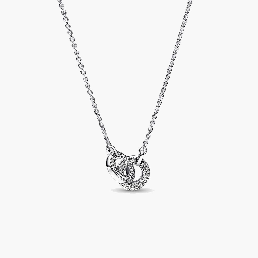 Dây chuyền Pandora Signature Intertwined Pavé 392736C01 bạc sterling