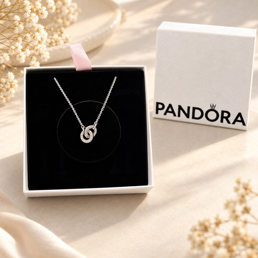 Dây chuyền Pandora Signature Intertwined Pavé 392736C01 fullbox