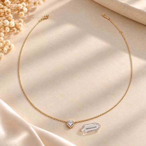 Ảnh thực tế dây chuyền Pandora Sparkling Heart Collier 388425C01 tại Laimut