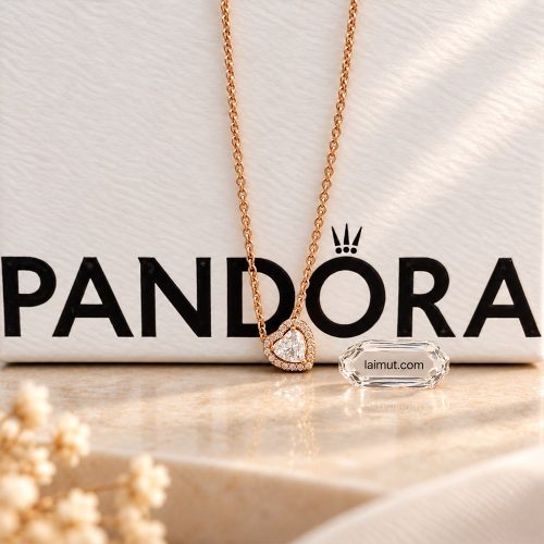 Hình ảnh thực tế dây chuyền Pandora Sparkling Heart Collier 388425C01 tại Laimut.
