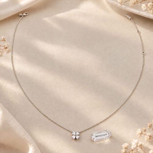 Ảnh thực tế dây chuyền Pandora Sparkling Lucky Clover 394502C01 tại Laimut