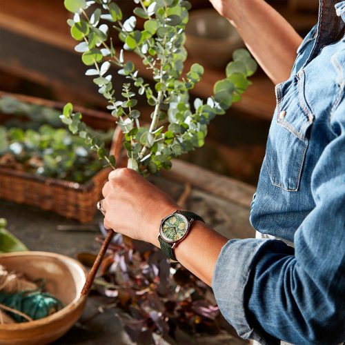 Đồng hồ August Berg Pimpernel Fennel M1PL0530E19VGN7 30mm khi đeo