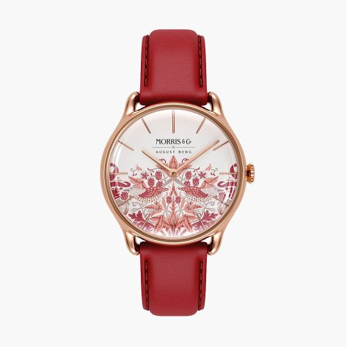 Đồng hồ August Berg Simply Strawberry Thief Madder Rouge M1ST0530A30LRO 30mm