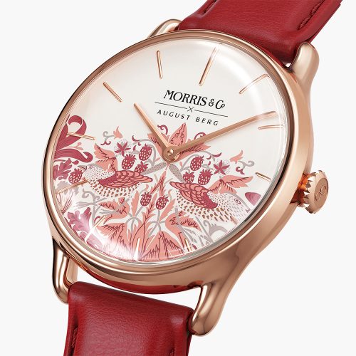 Đồng hồ August Berg Simply Strawberry Thief Madder Rouge M1ST0530A30LRO 30mm