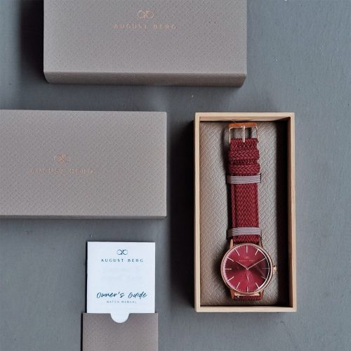 Đồng hồ August Berg Serenity Burgundy 10232A15VBY fullbox
