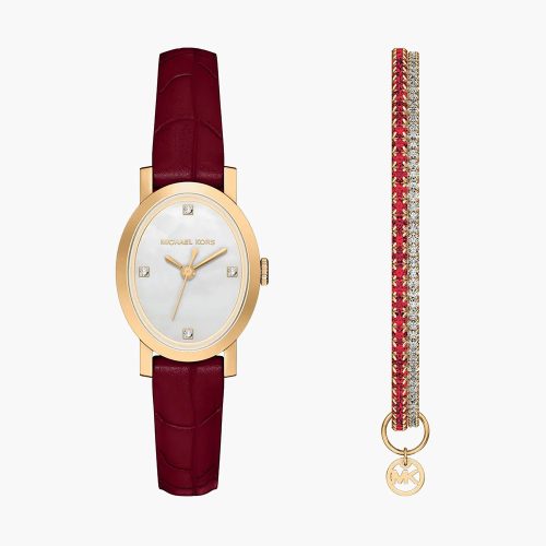 Đồng hồ Michael Kors Maude Red MK7570SET 21mm dây da đỏ