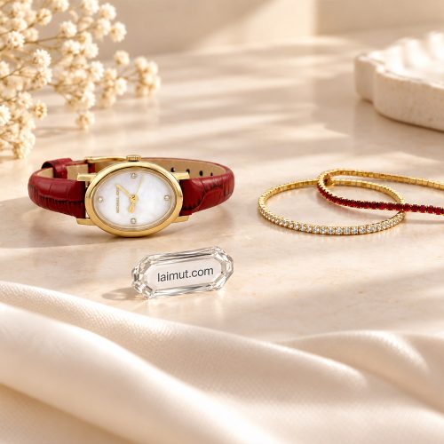 Ảnh thực tế đồng hồ Michael Kors Maude Red MK7570SET 21mm tại Laimut