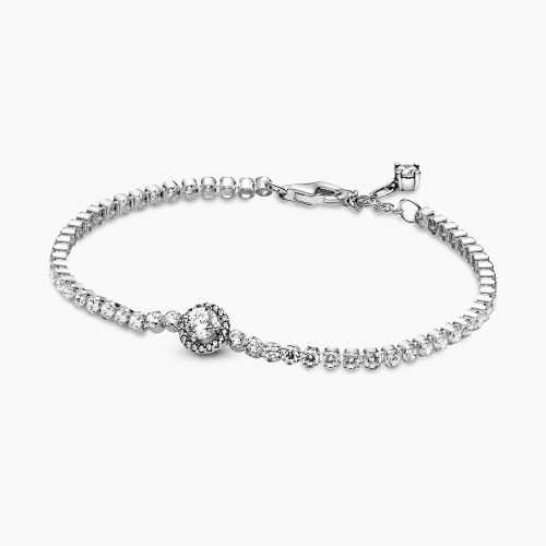Lắc tay Pandora Sparkling Halo Tennis 599416C01 bạc sterling đính Cubic Zirconia