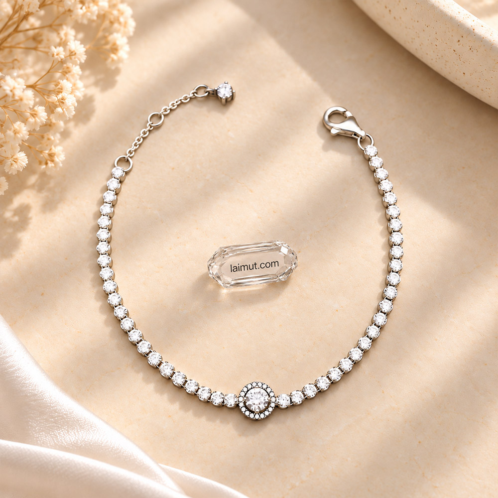 Mặt sau và khóa lắc tay Pandora Sparkling Halo Tennis 599416C01