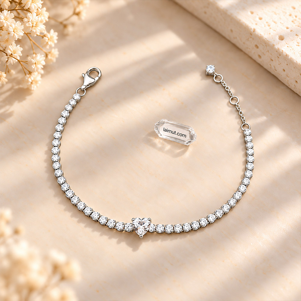 Ảnh thực tế lắc tay Pandora Sparkling Heart Tennis 590041C01 tại Laimut