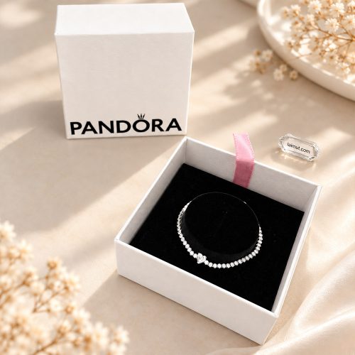 Lắc tay Pandora Sparkling Heart Tennis 590041C01 fullbox