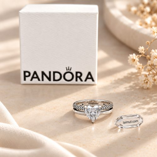 Ảnh thực tế nhẫn Pandora Double Band Heart 193100C01 tại Laimut