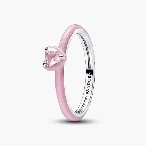 Nhẫn Pandora Pink Chakra Heart 193088C02 bạc sterling đính pha lê hồng