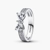 Nhẫn Pandora Sparkling Bow Double-row 193552C01 bạc sterling đính Cubic Zirconia