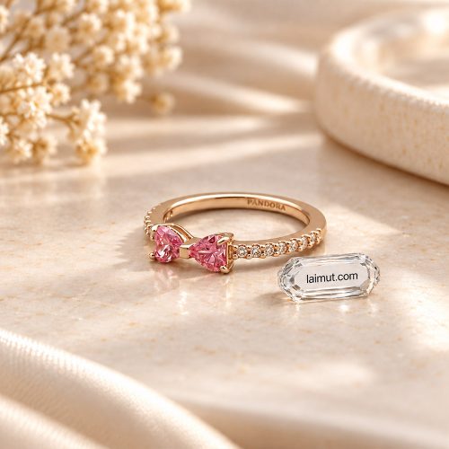 Cận cảnh nhẫn Pandora Sparkling Bow 183510C01