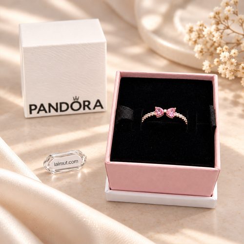 Nhẫn Pandora Sparkling Bow 183510C01 fullbox