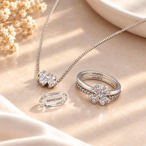 Mặt sau nhẫn Pandora Sparkling Lucky Clover Splittable 194507C01