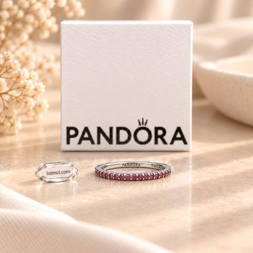 Ảnh thực tế nhẫn Pandora Sparkling Pink Band 192999C02 tại Laimut