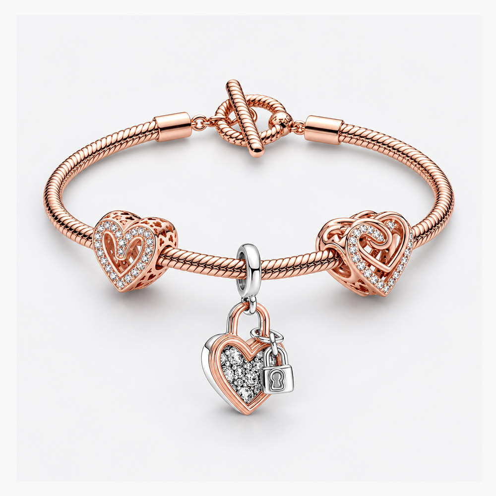Vòng Pandora mix charm Locked in Love