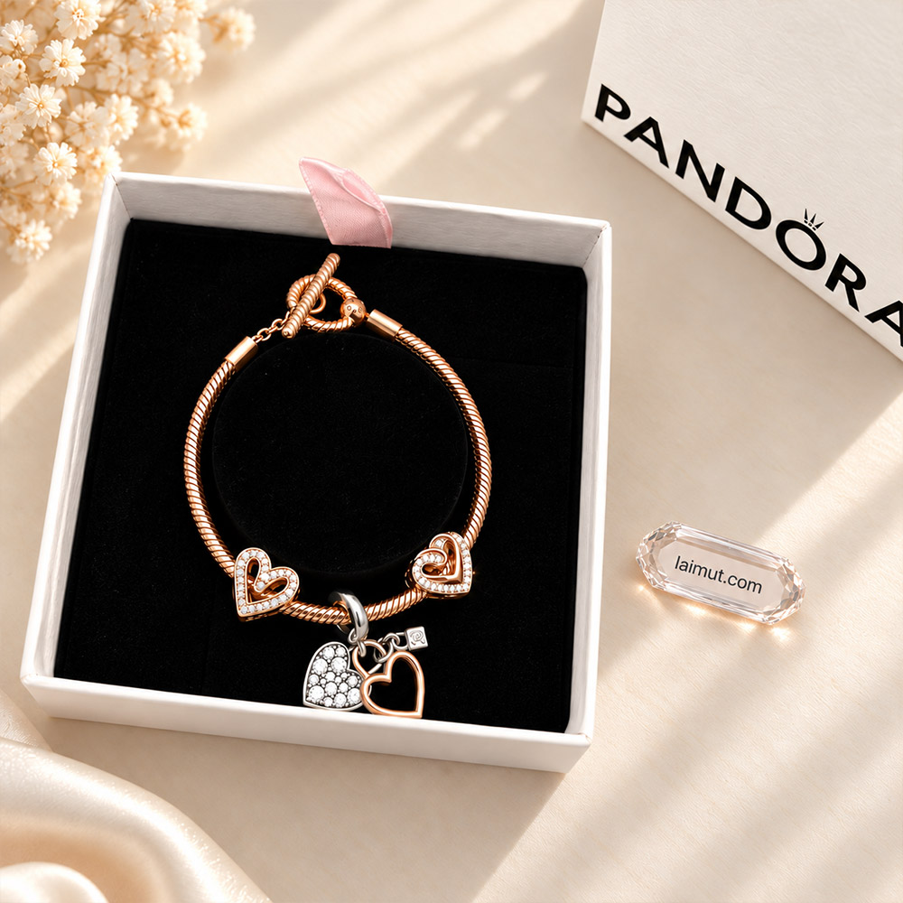 Vòng Pandora mix charm Locked in Love fullbox