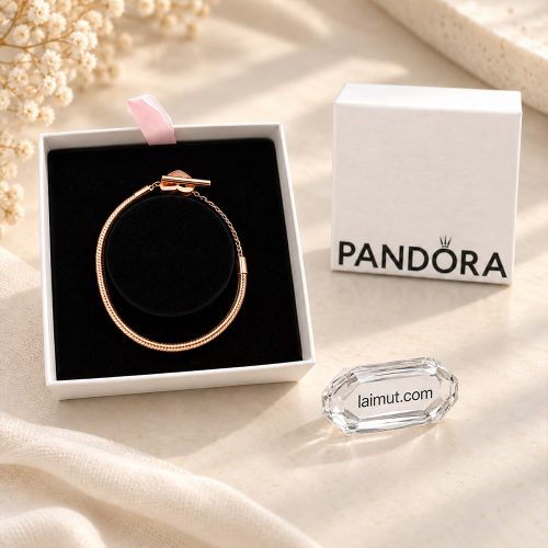 Vòng charm Pandora Moments Heart T-Bar 589285C00 fullbox