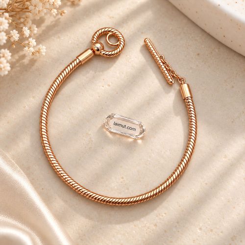 Cận cảnh vòng charm Pandora Moments T-Bar Snake Chain 589087C00