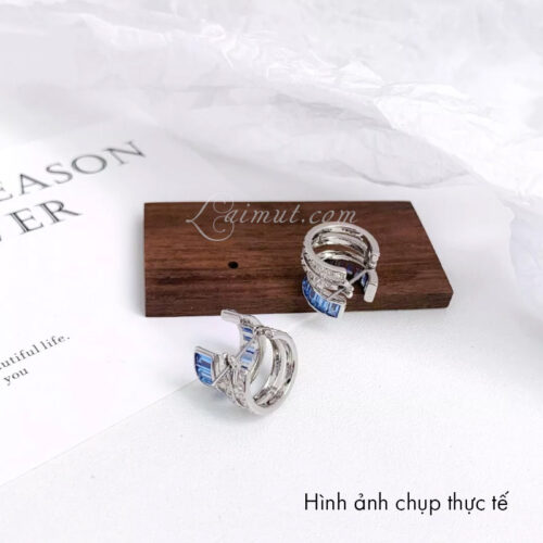 Bông Tai Swarovski Chính Hãng Blue Connexus Hoop Earrings 5690030