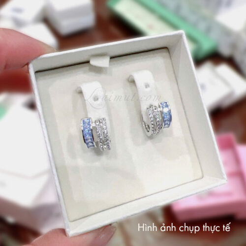 Bông Tai Swarovski Chính Hãng Blue Connexus Hoop Earrings 5690030