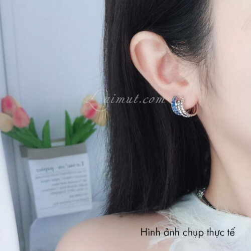 Bông Tai Swarovski Chính Hãng Blue Connexus Hoop Earrings 5690030