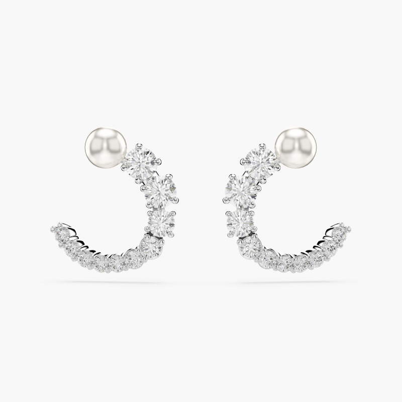 Bông Tai Swarovski Chính Hãng Matrix Hoop Earrings 5692260