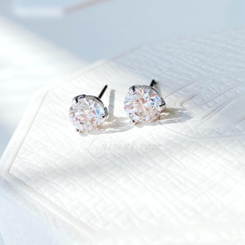 Bông Tai Swarovski Round Cut Solitaire Stud Earrings 1800046