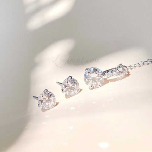 Bông Tai Swarovski Round Cut Solitaire Stud Earrings 1800046