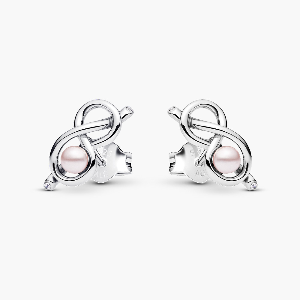 Bông tai Pandora 293761C01 chính hãng | Infinity Knot Stud Earrings | Laimut