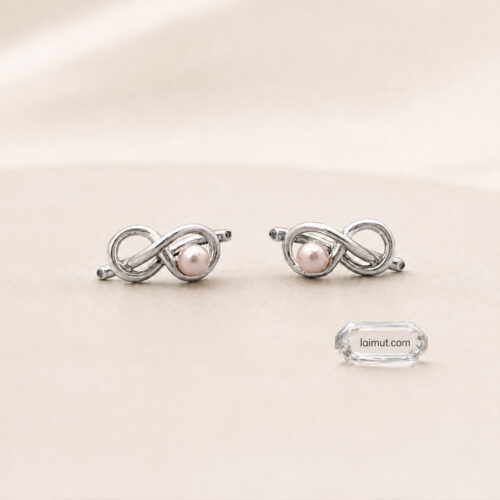Bông tai Pandora 293761C01 chính hãng | Infinity Knot Stud Earrings | Laimut | Ảnh chụp thực tế